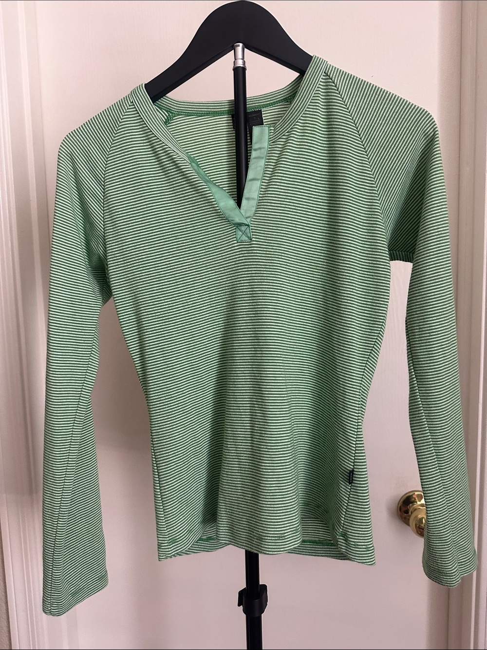REI Mint Green Striped Long-Sleeve Henley Top - Picture 4 of 7